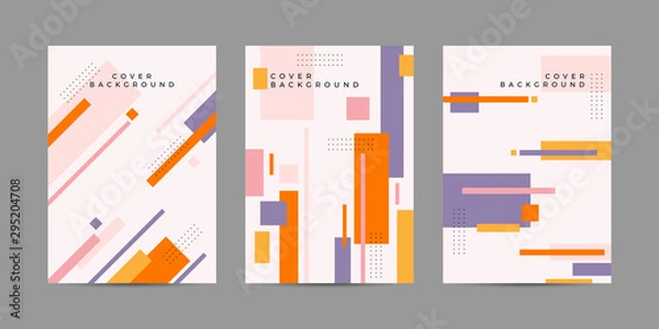Fototapeta Covers with trendy minimal design. Cool geometric backgrounds for your design. Applicable for Banners, Placards, Posters, Flyers etc. Eps10 vector template.	