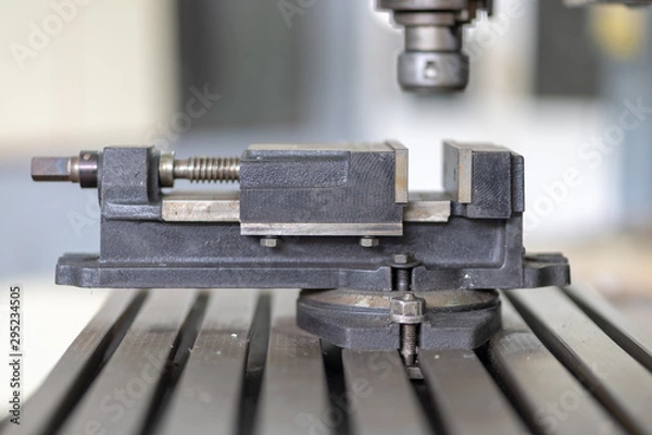 Obraz Machine vice on the work table of the Milling machine