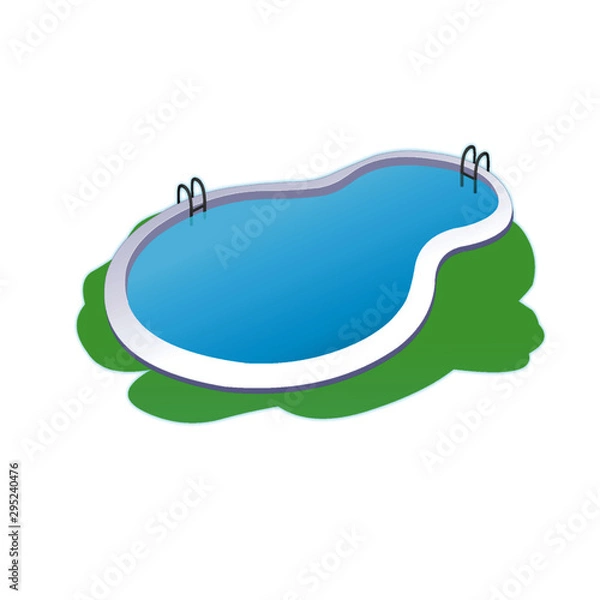 Obraz Park Swimming Pool - Cartoon Vector Image