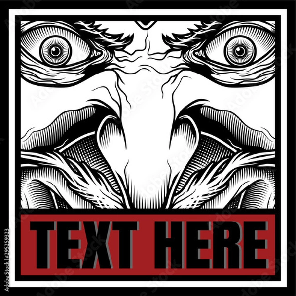 Obraz demon with text hand drawing vector