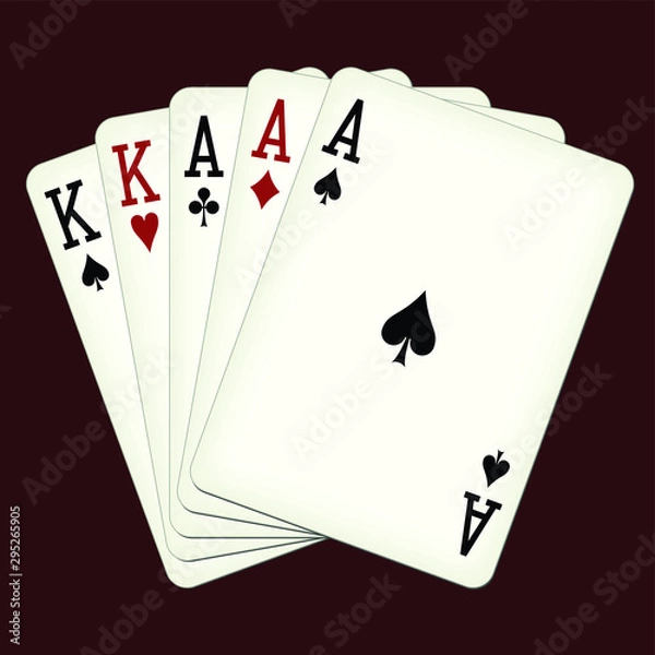 Obraz Full house - playing cards vector illustration