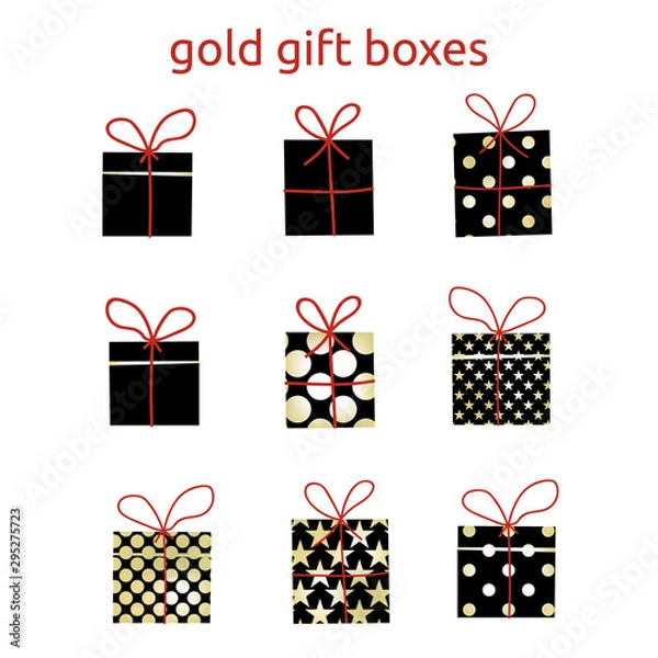 Obraz Gift, present, surprise vector simple icons set for web and mobile design