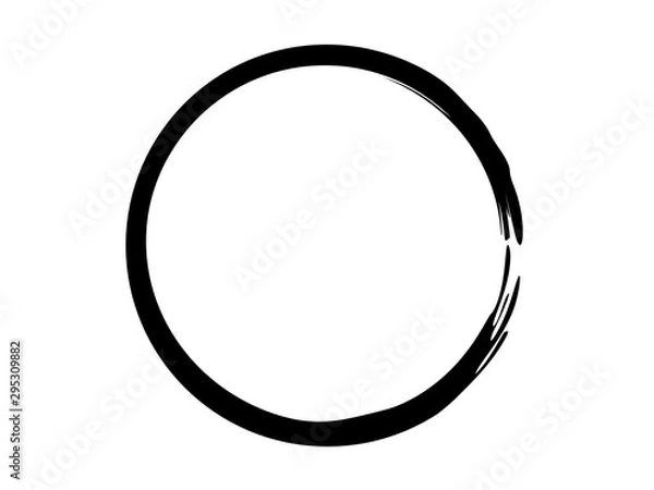Fototapeta Grunge circle made of black paint.Oval grunge frame made of black ink.