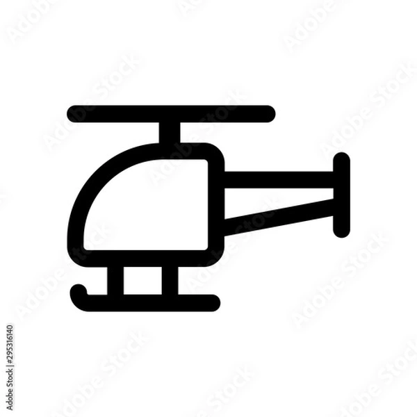 Fototapeta Helicopter line icon, outline vector sign, linear style pictogram isolated on white. Symbol, logo illustration. Editable stroke. Pixel perfect