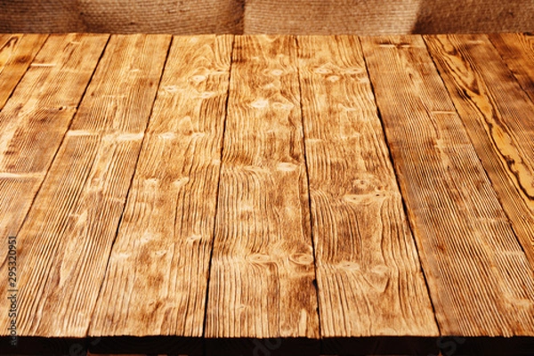 Obraz Background for placement of wooden boards removed at an angle in perspective.