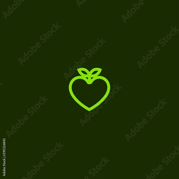 Fototapeta Heart Leaf Logo Design Vector Template .