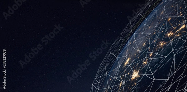 Obraz Global network for the exchange of data on the planet Earth. Elements of this image furnished by NASA.