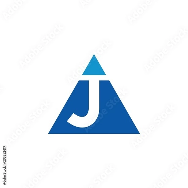 Fototapeta triangle letter j logo