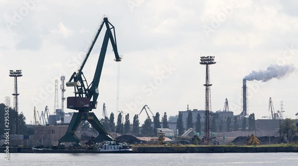Obraz cranes in port