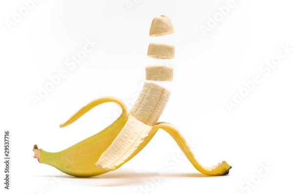 Obraz Fliegende Bananenstücke