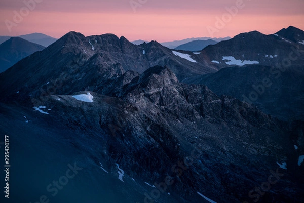 Obraz mountain tops at sunrise