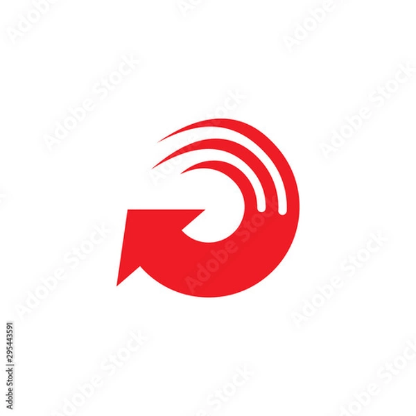 Fototapeta stripes rotation motion arrow up logo vector