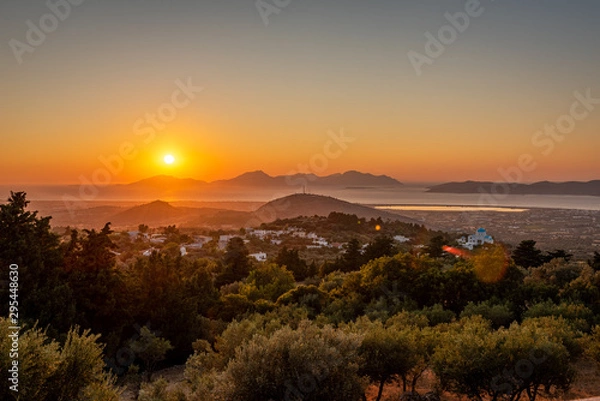 Obraz Beautiful Zia sunset view at island Kos Greece
