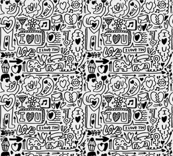 Fototapeta seamless love pattern