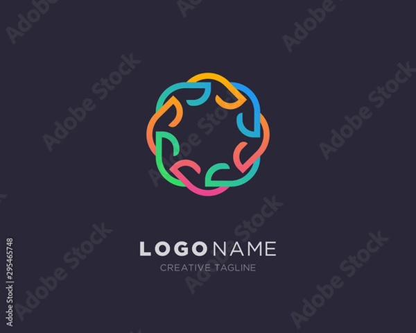 Fototapeta Abstract Creative Line Color logo.