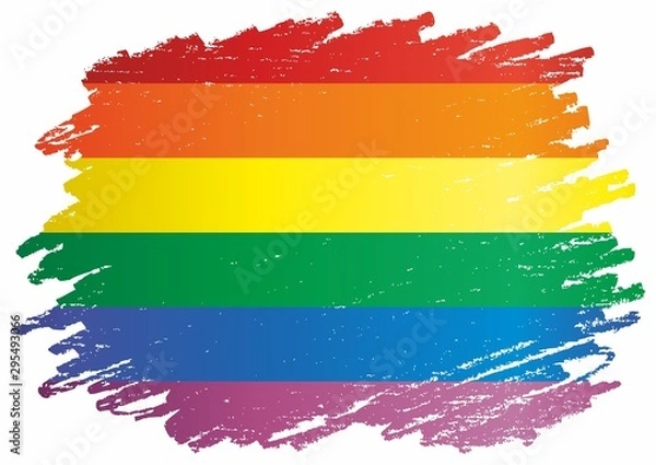 Fototapeta Rainbow flag, representing LGBT pride. (lesbian, gay, bisexual, and transgender). LGBT movement. Template for design. Bright, colorful vector illustration.