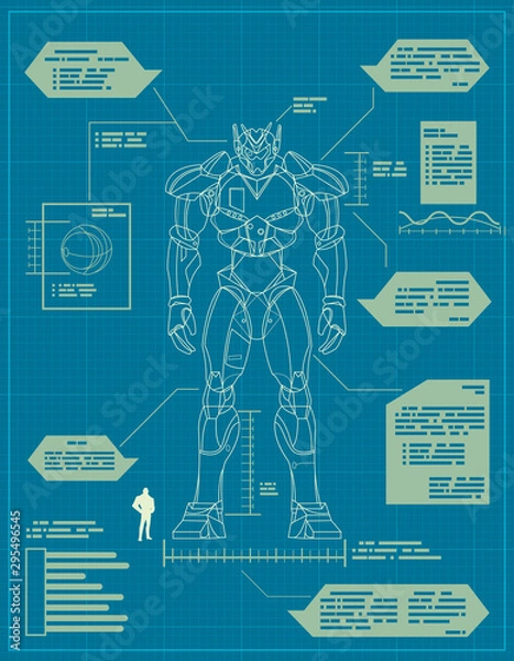 Obraz Giant Robot Blueprint