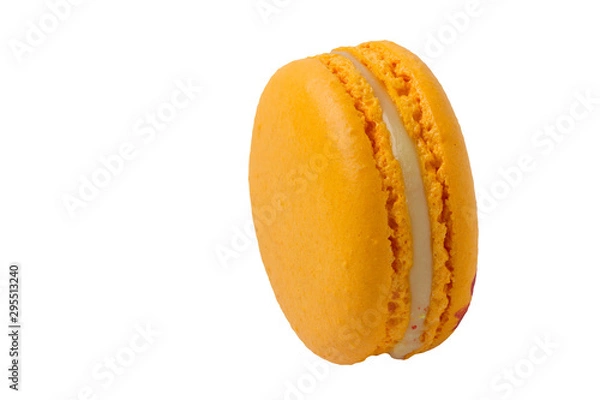 Obraz Tender orange macaroons isolated on white background.