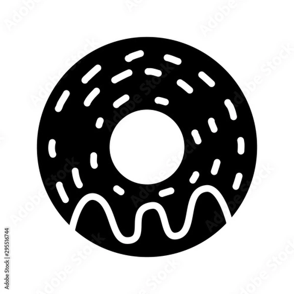 Obraz Donut icon vector isolated on white background.