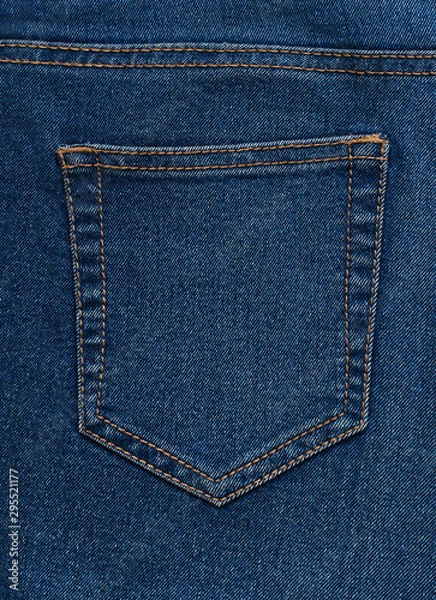 Obraz Blue denim texture pocket close-up