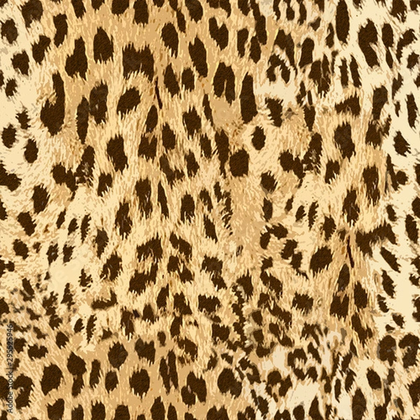 Obraz leopard skin fur seamless pattern texture design