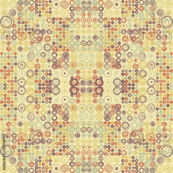 Fototapeta Abstract Symbols Pattern Generative Art background illustration