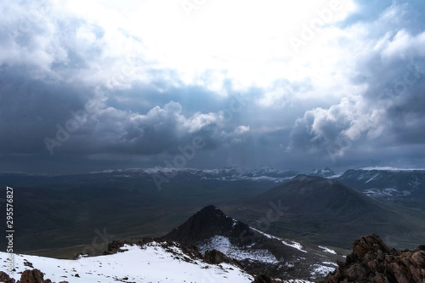 Fototapeta sunset in mountains