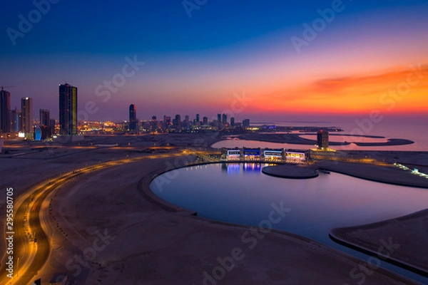 Obraz Beautiful Bahrain skyline during sunset.