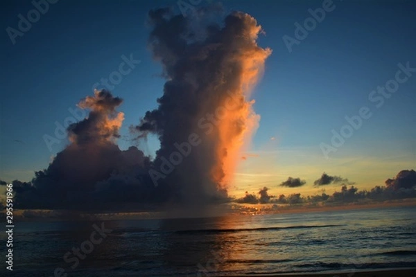 Obraz Funny Clouds on a beautiful morning at the sea