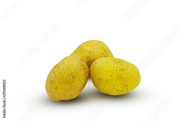 Fototapeta Fresh organic Potato isolated on white background with clipping path
