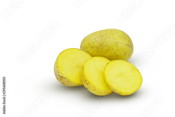 Fototapeta Potato slice isolated on white background with clipping path