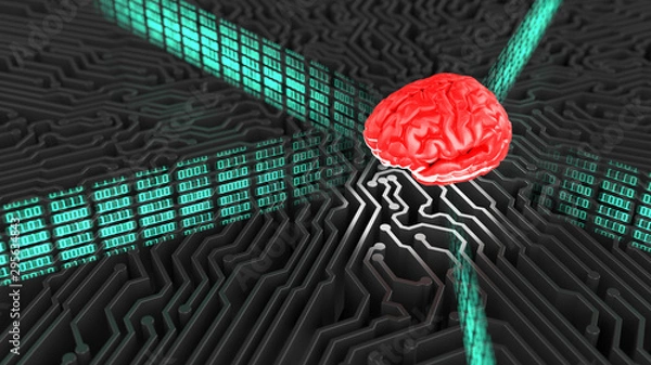 Fototapeta Machine learning , artificial intelligence, ai, deep learning blockchain neural network concept.