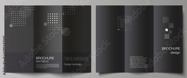 Fototapeta The minimal vector illustration of editable layouts. Modern creative covers design templates for trifold brochure or flyer. Abstract vector background with fluid geometric shapes.