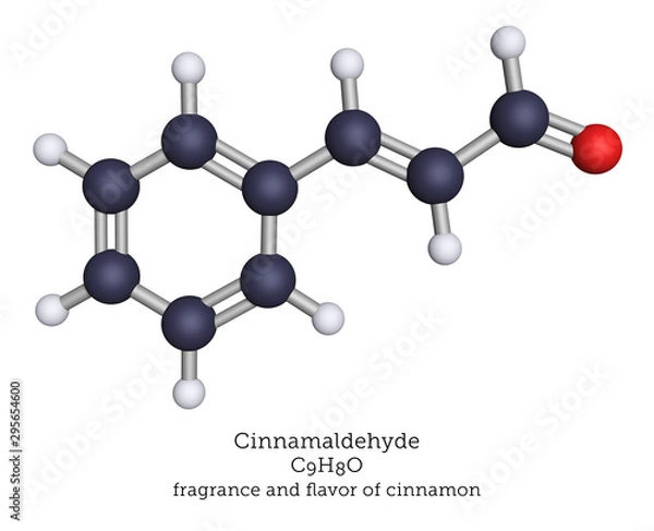 Fototapeta Molecular structure od cinnamaldehyde 