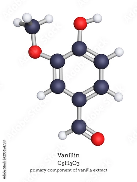 Fototapeta Molecular structure of vanillin