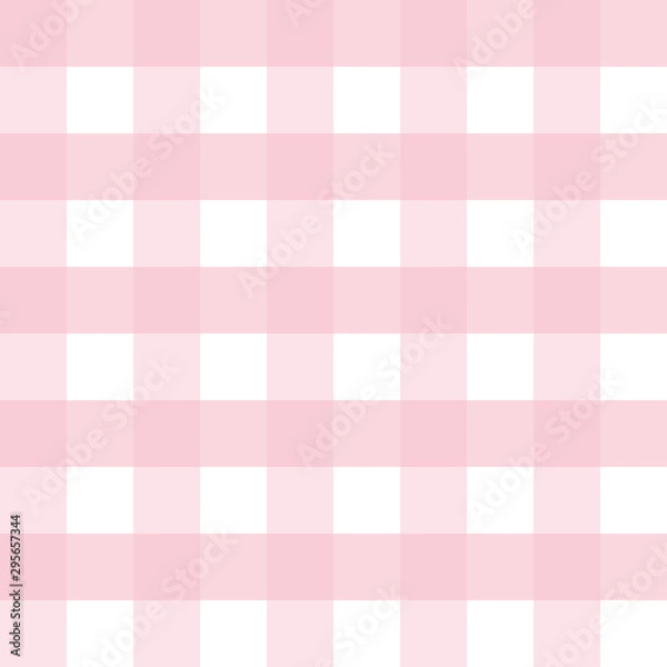 Fototapeta Vector seamless pattern of pastel pink and white plaid.