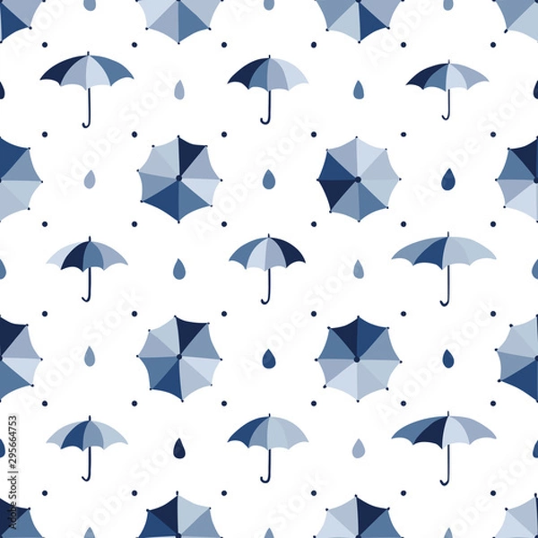 Fototapeta Seamless pattern with umbrellas