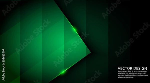 Fototapeta Dark green color abstract geometric background in eps 10