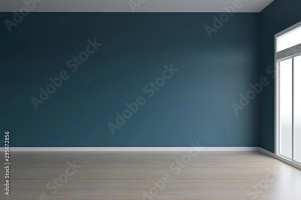Fototapeta Realistic mock up of empty interior room apartment. 3d render