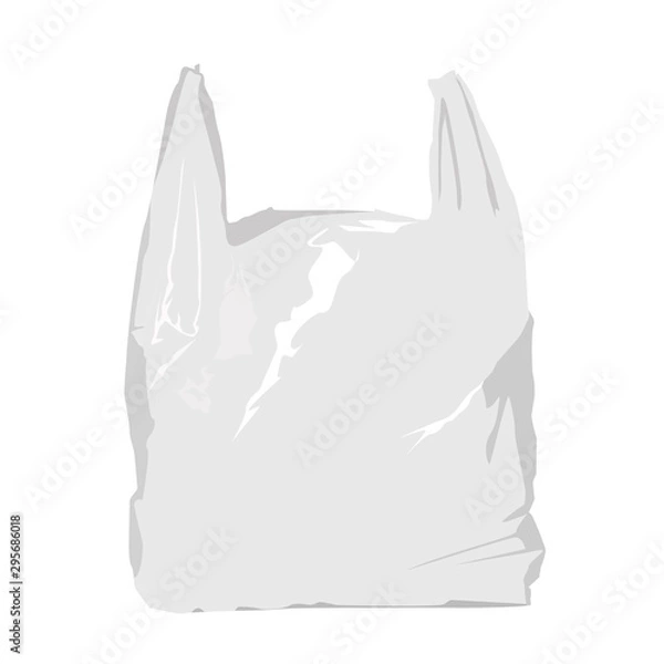 Obraz white plastic bag realistic vector illustration isolated