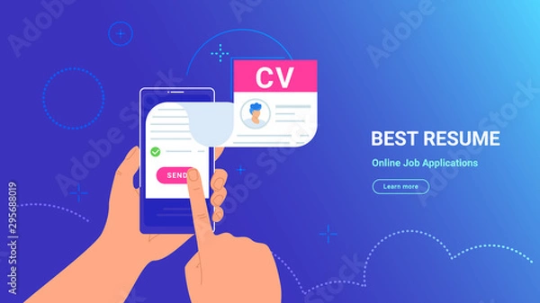 Fototapeta CV fulfilling and sending online using mobile app