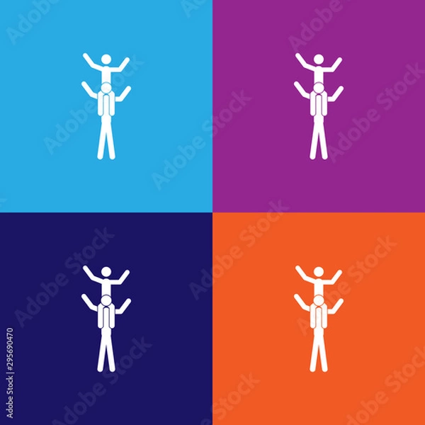 Fototapeta man sitting on the shoulders of another icon. Elements of protest and rallies icon. Premium quality graphic design. Signs and symbol collection icon for websites, web design
