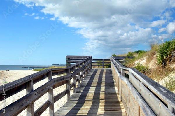 Fototapeta Afternoon Shadows at Cape Charles Beach