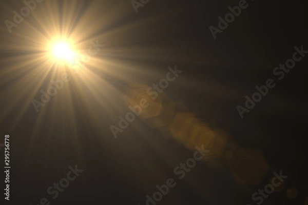 Fototapeta Lens flare light on back background.