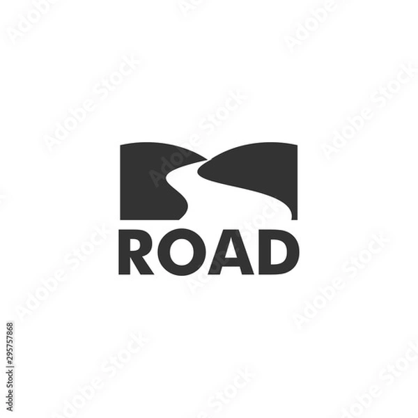 Obraz road logo template, river design creative idea, vector