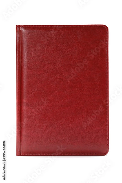 Obraz Red diary isolated on white background