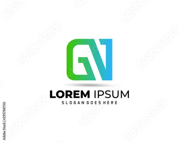 Obraz Creative unique elegant geometric minimal fashion brand GN NG G N initial based letter icon logo.