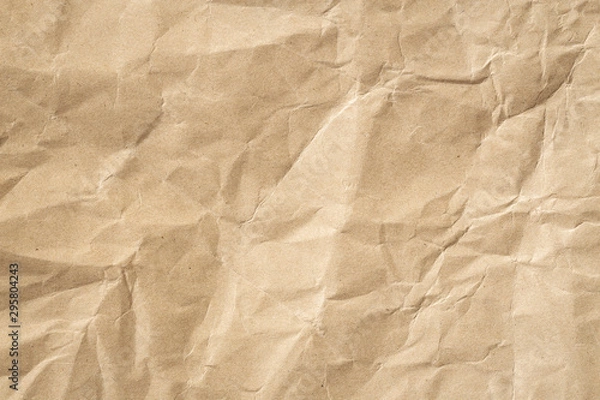 Obraz Recycle brown paper crumpled texture, Old paper surface for background.