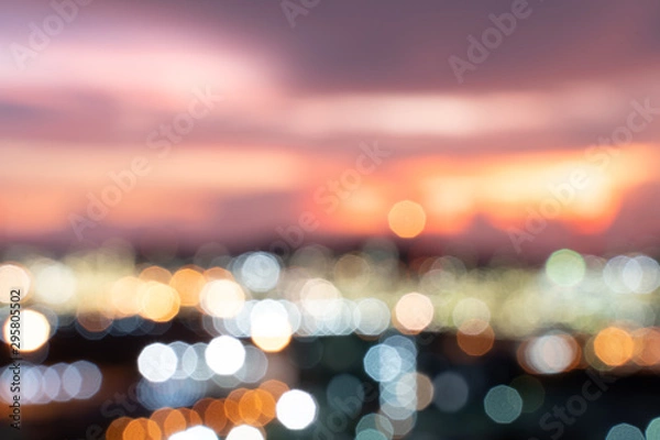 Obraz Abstract urban night light bokeh defocused background