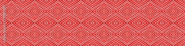 Fototapeta Wine red Seamless Border Scroll. Geometric Waterco